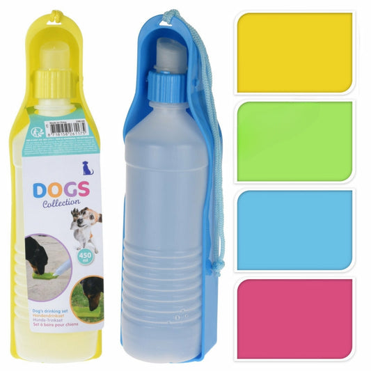 Hundetrinkflasche 20 cm  x 7,5 cm x 6,5 cm 450 ml in 4 Farben